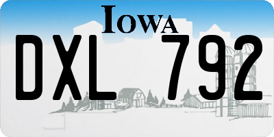 IA license plate DXL792