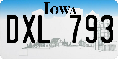 IA license plate DXL793