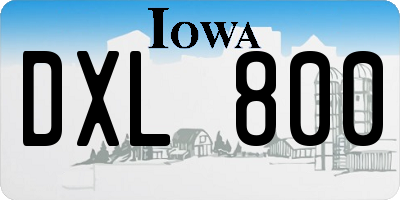 IA license plate DXL800