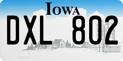 IA license plate DXL802