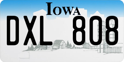 IA license plate DXL808
