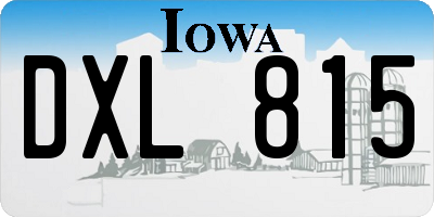IA license plate DXL815