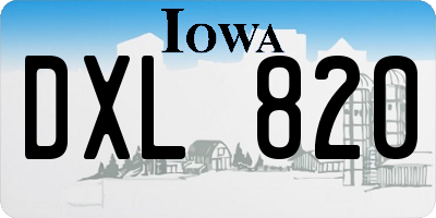 IA license plate DXL820