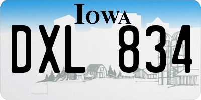 IA license plate DXL834