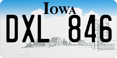 IA license plate DXL846