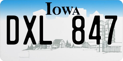 IA license plate DXL847