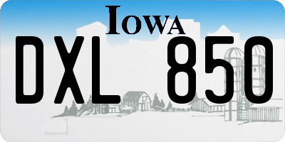 IA license plate DXL850