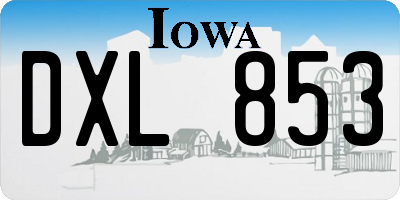 IA license plate DXL853
