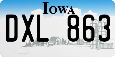 IA license plate DXL863