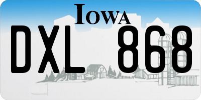 IA license plate DXL868