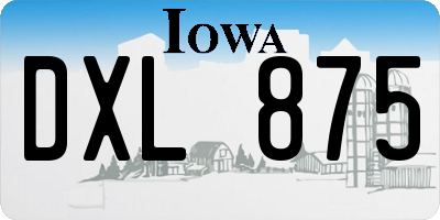 IA license plate DXL875
