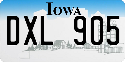 IA license plate DXL905