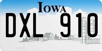 IA license plate DXL910