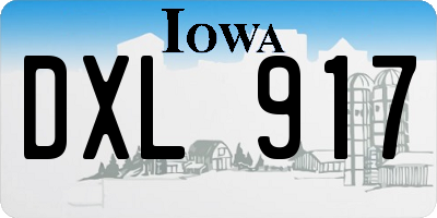 IA license plate DXL917