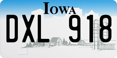 IA license plate DXL918