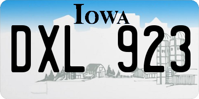 IA license plate DXL923