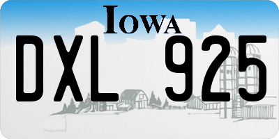 IA license plate DXL925