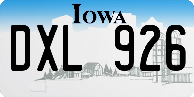IA license plate DXL926