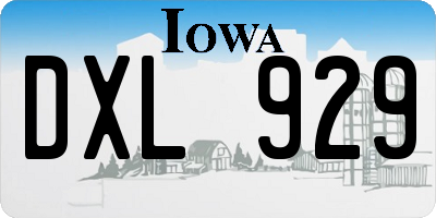 IA license plate DXL929
