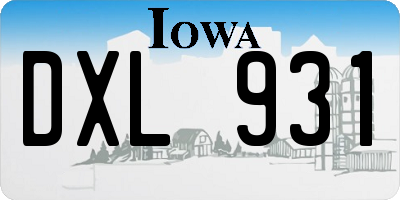 IA license plate DXL931