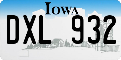 IA license plate DXL932