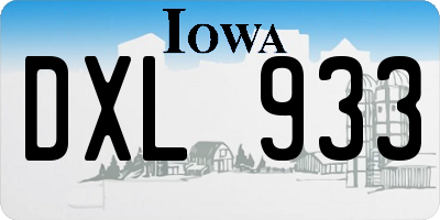 IA license plate DXL933