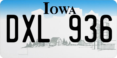 IA license plate DXL936