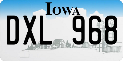 IA license plate DXL968