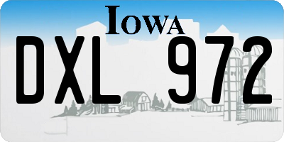 IA license plate DXL972