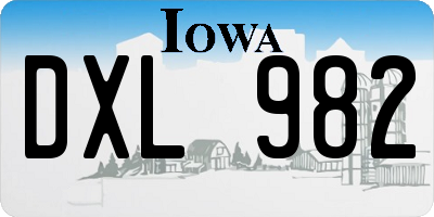 IA license plate DXL982