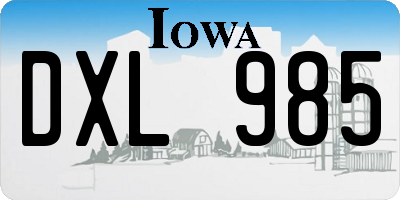 IA license plate DXL985