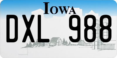 IA license plate DXL988