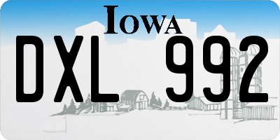 IA license plate DXL992