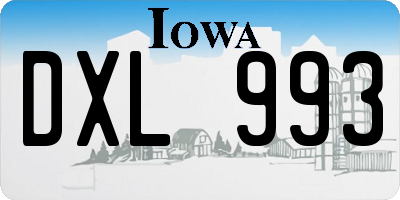 IA license plate DXL993