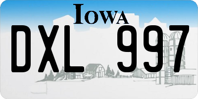 IA license plate DXL997