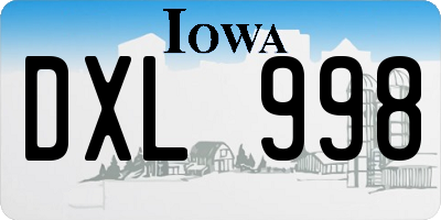 IA license plate DXL998