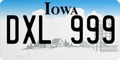 IA license plate DXL999