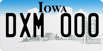 IA license plate DXM000