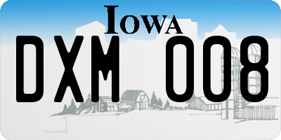 IA license plate DXM008