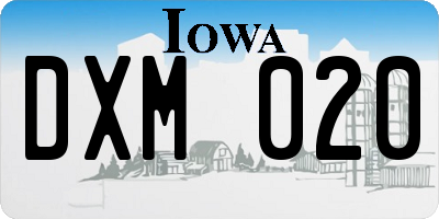 IA license plate DXM020