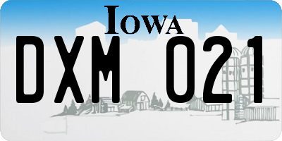 IA license plate DXM021