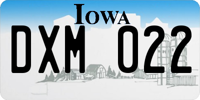 IA license plate DXM022