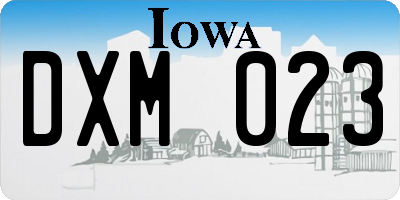 IA license plate DXM023