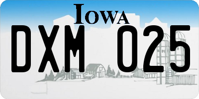 IA license plate DXM025