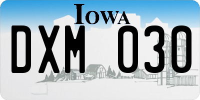 IA license plate DXM030