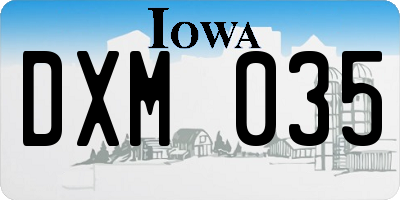 IA license plate DXM035