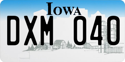 IA license plate DXM040