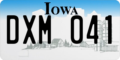 IA license plate DXM041