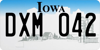 IA license plate DXM042