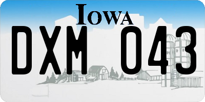 IA license plate DXM043
